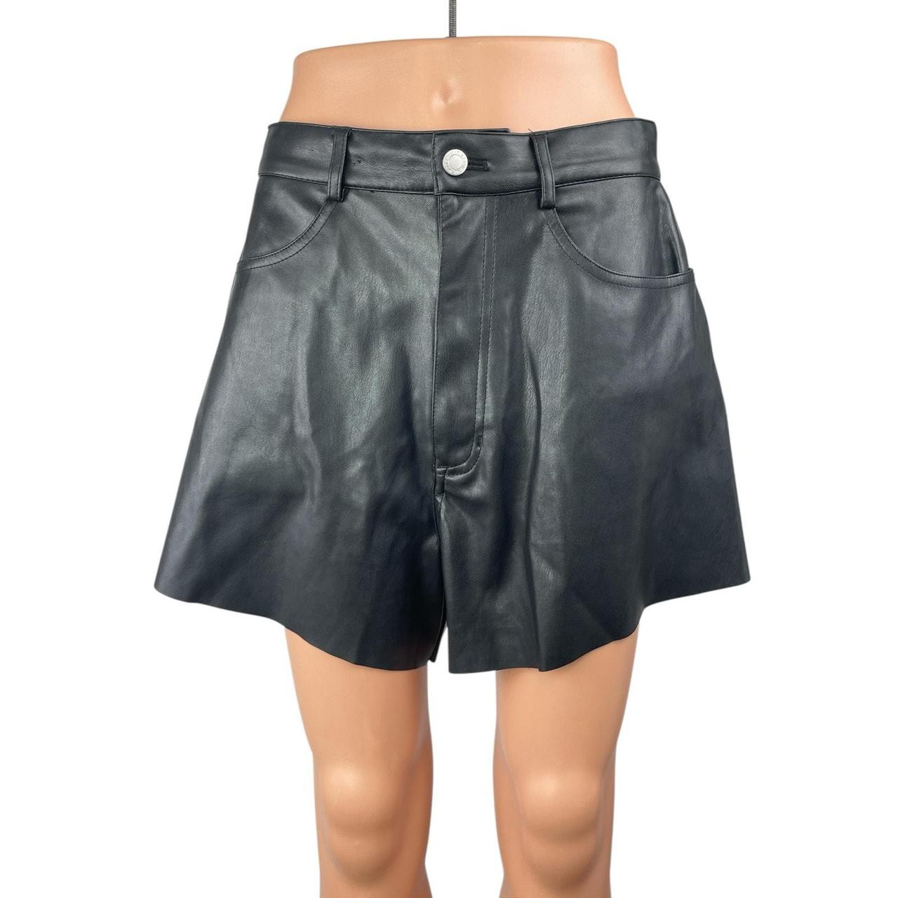 WeWoreWhat Black Faux Vegan Leather High Rise Wide... | Depop | Depop US