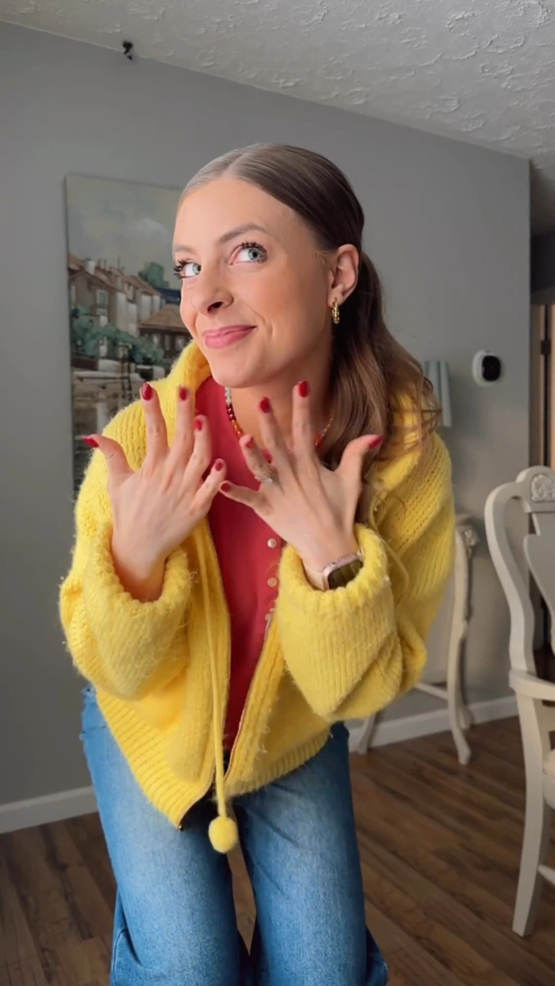 OOTD 2/19/25

Yellow knit sweater zip-up knit sweatshirt hoodie, hot pink button front short sleeve top, colorful chunky charm necklace, dainty gold antique cross necklace, twisted gold hoops, affordable Amazon hoop earrings, claw clip hairstyle, long hair updo hairstyle, Cupshe haul, long baggy oversized jeans, medium wash denim,  yellow and pink adidas gazelle platform sneakers

#LTKStyleTip #LTKShoeCrush