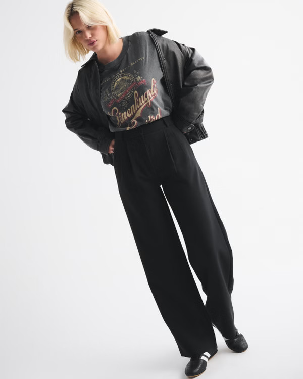 A&F Sloane Tailored Wide Leg Pant | Abercrombie & Fitch (US)