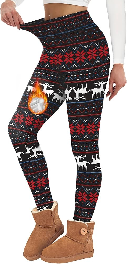Alaroo Fleece Lined Leggings Women Fall Winter Thermal Warm Elastic High Waisted Tummy Control Wo... | Amazon (US)