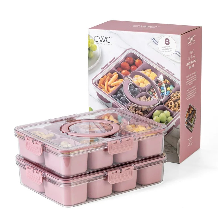 COOK WITH COLOR Snackle Box for Kids Lunch Box and Snack Container, Rose, 2-Pack | Walmart (US)