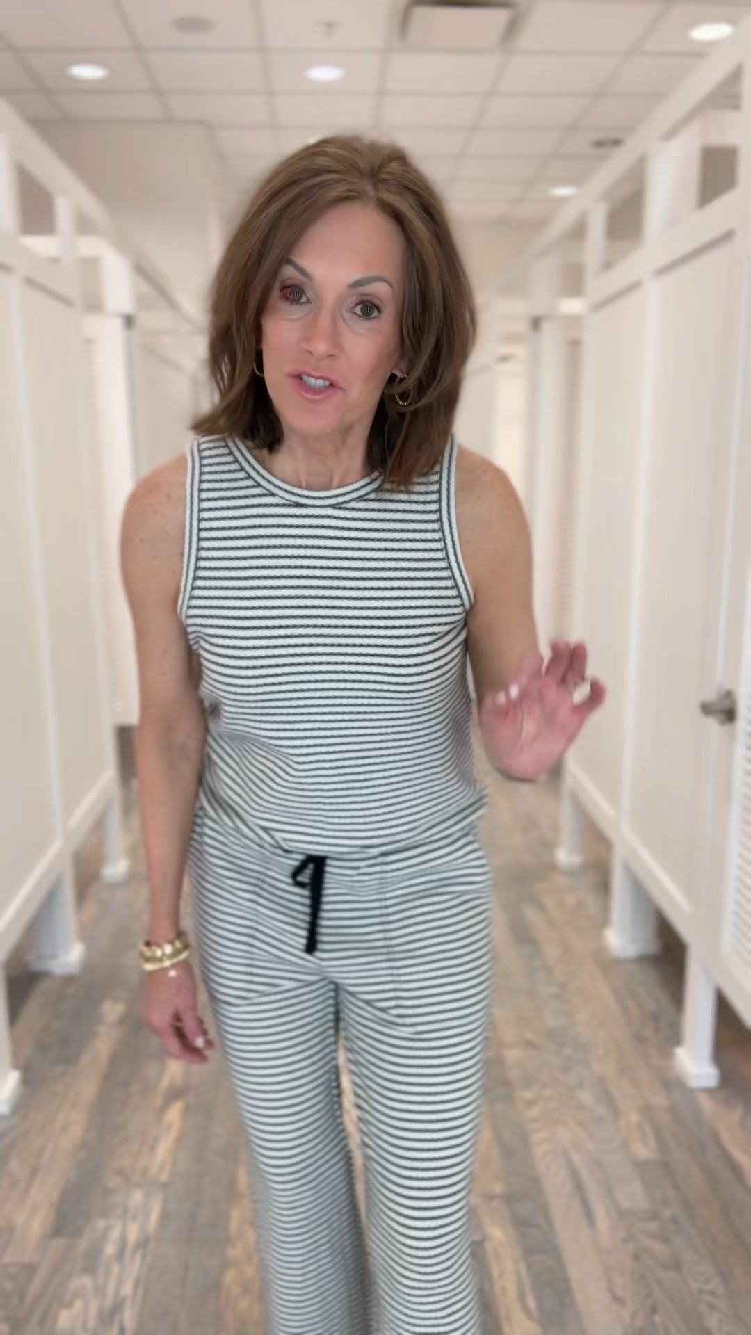 Super cute striped top - Large 
Striped pull on pants - medium 

Spring style 
Vacation style 
Travel look

#LTKSaleAlert #LTKTall #LTKMidsize