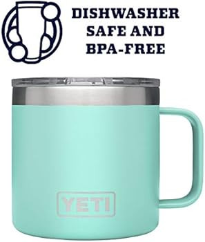 YETI Rambler 14 oz Mug, Vacuum Insulated, Stainless Steel with MagSlider Lid, Seafoam | Amazon (US)