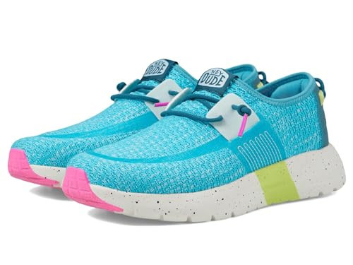 Hey Dude Women's Sirocco W Sport Stripe Teal Size 11 | Women's Shoes | Women Slip-on Sneakers | Comfortable & Light-Weight | Amazon (US)