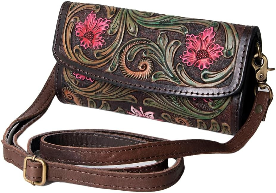 American Darling Wallet Hand Tooled Genuine Leather women bag western handbag purse | Amazon (US)