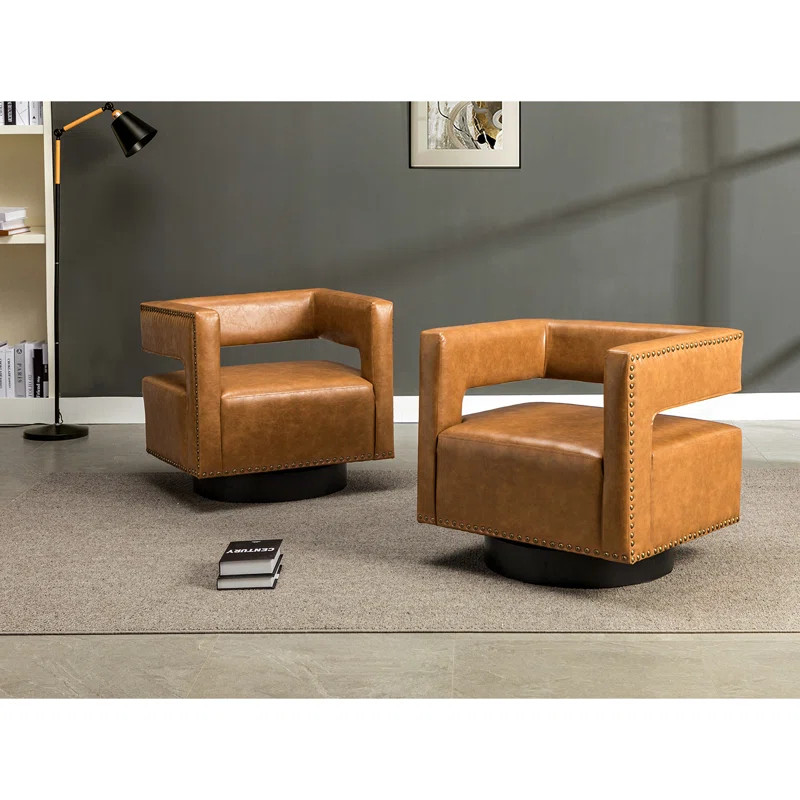 Roye 29.5'' Wide Swivel Barrel Chair (Set of 2) | Wayfair North America