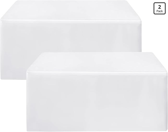 HolidayIdeas Fitted White Tableclothes - 72 x 30 Inch - 2 Pack Rectangle Table Covers for 6 Foot ... | Amazon (US)