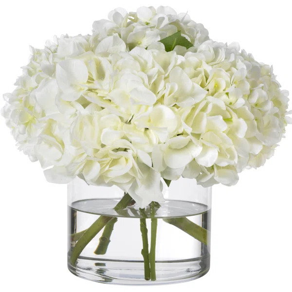 Bouquet Hydrangea Floral Arrangement in Vase | Wayfair North America