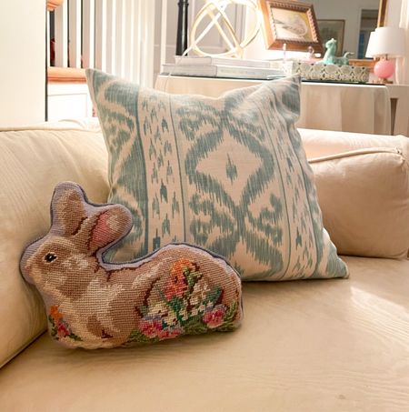The sweetest vintage needlepoint bunny pillow. I think I shall call her Flopsy! 

#LTKSeasonal #LTKfamily #LTKhome