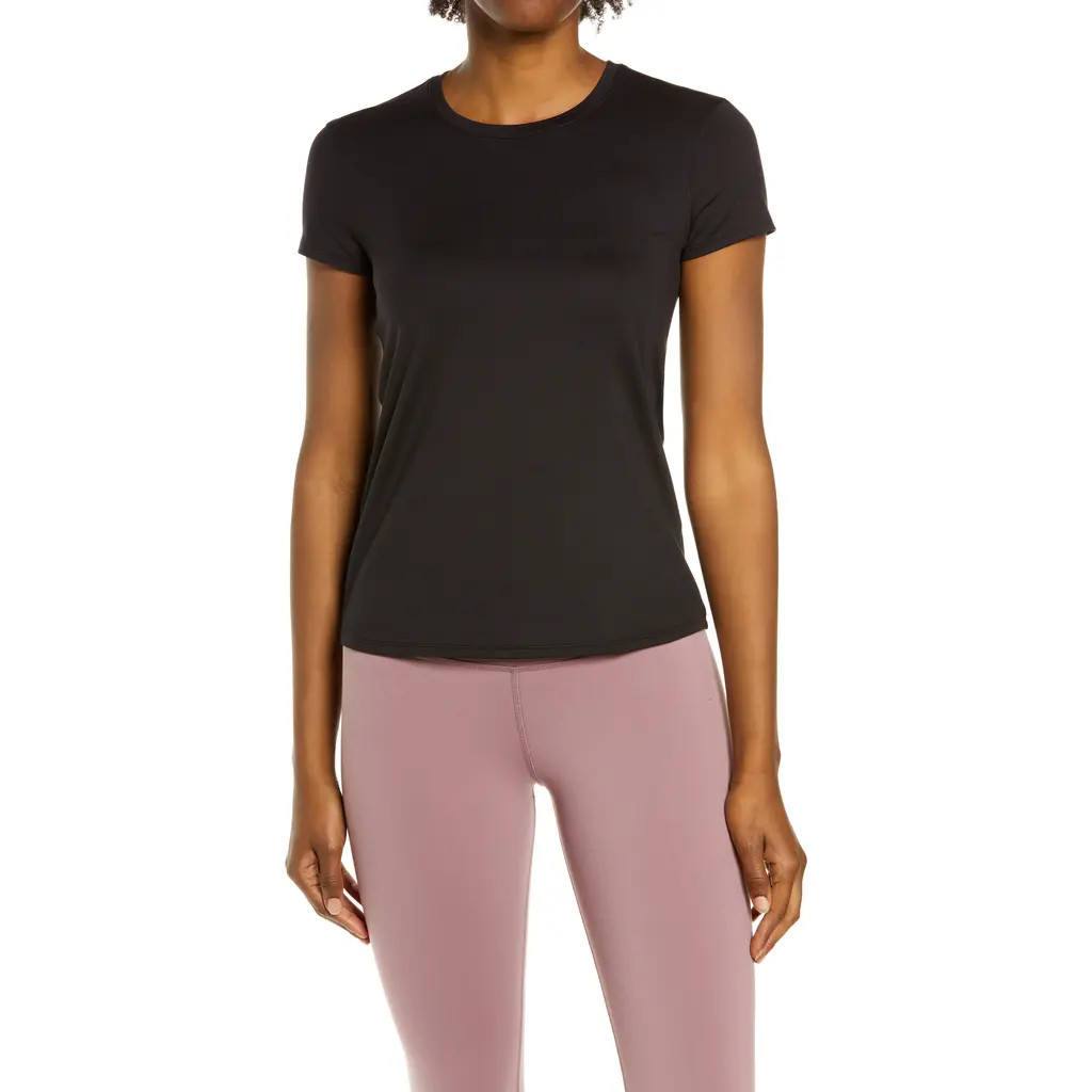 Alo soft Finesse Jersey T-Shirt in Black at Nordstrom, Size Medium | Nordstrom