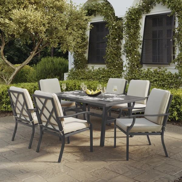 Eshawn Rectangular 6 - Person 65'' Long Dining Set with Cushions | Wayfair North America