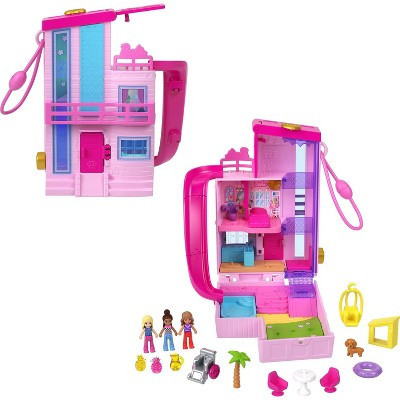 Polly Pocket Barbie Dreamhouse Compact Dollhouse Playset with 3 Micro Dolls, 1 Pet & 11 Accessories | Target
