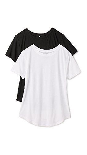 Z Supply Women's Relaxed Crew Tee 2 Pack, Black/White, X-Small | Amazon (US)