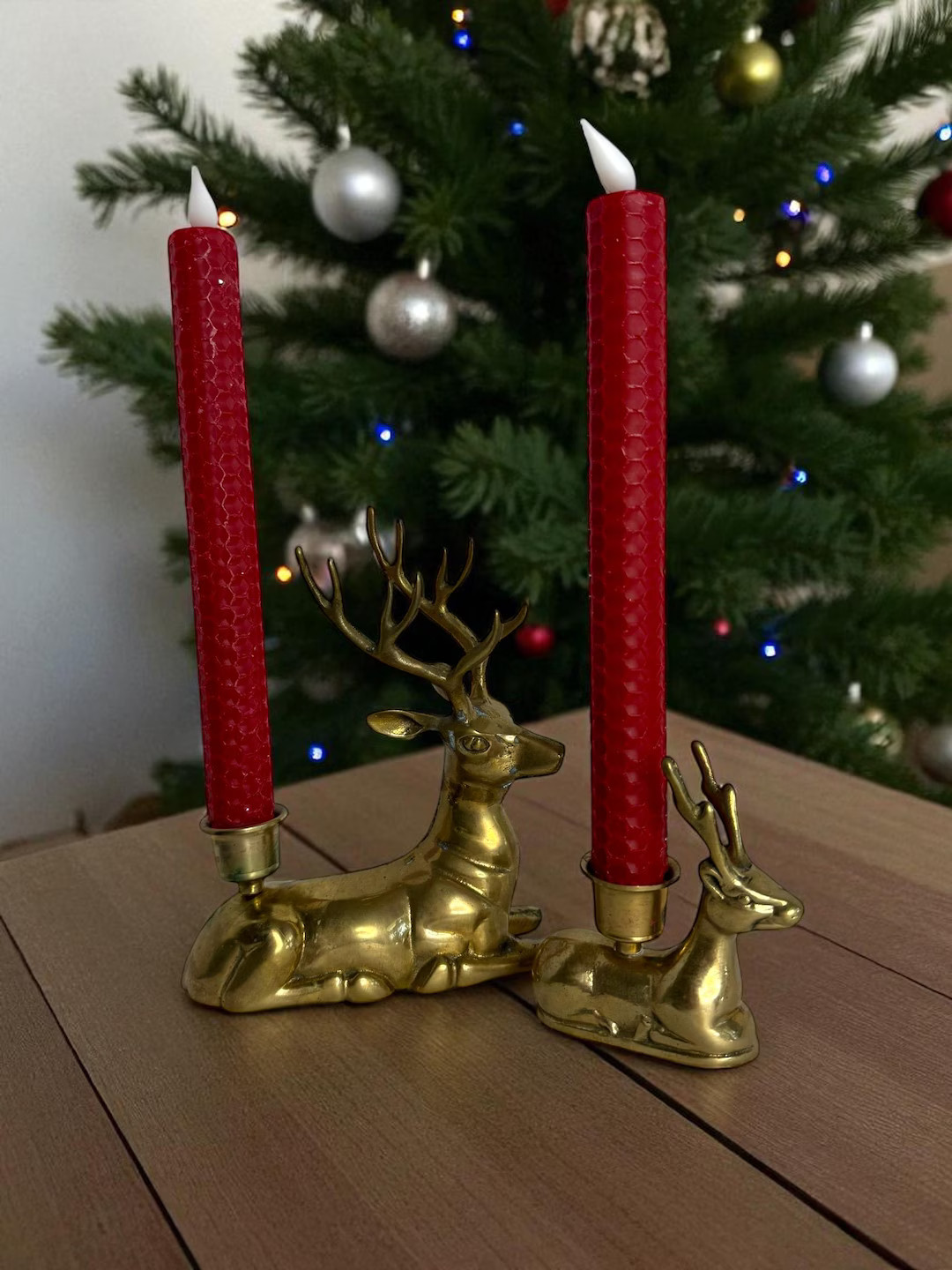 Pair of Vintage Brass Deer Candleholders, Farmhouse, Christmas Decor,christmas Candleholders - Et... | Etsy (US)