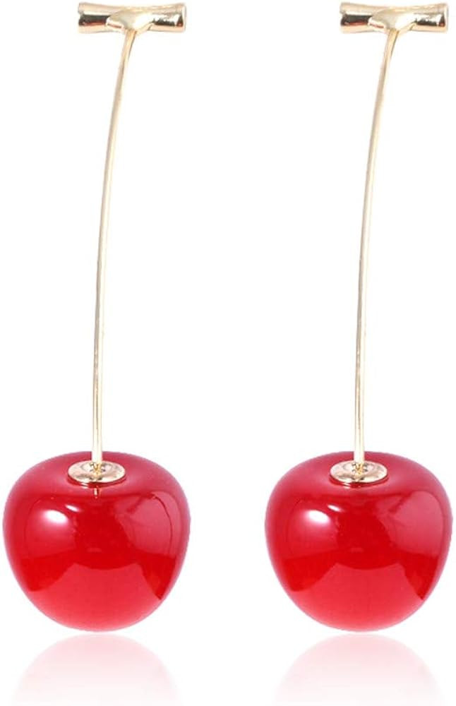 Kakyoin Cherry Dangle Earrings - Sweet and Lovely Fruit Earrings - Funny Gifts For Women | Amazon (US)