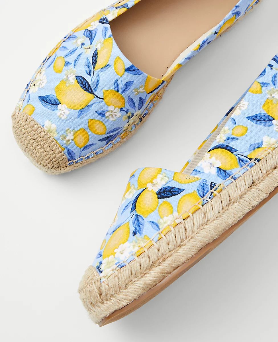 Lemon Linen Blend Espadrilles | Ann Taylor (US)