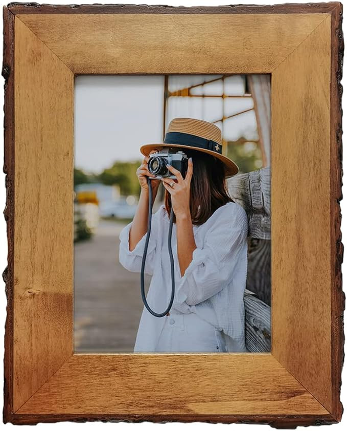 Eosglac 5x7 Live Edge Picture Frame, Rustic Wood Photo Frames Farmhouse Decor for Tabletop or Wal... | Amazon (US)