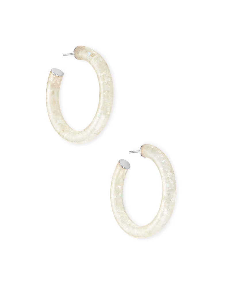 Sonnie Sterling Silver Hoop Earrings in Rainbow Moonstone | Kendra Scott