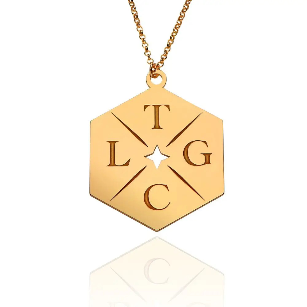 Stars & Back Big Initial Necklace in Gold Vermeil | Theo Grace