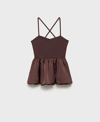 Women's Crossed Back Combined Fabric Top | Macy's