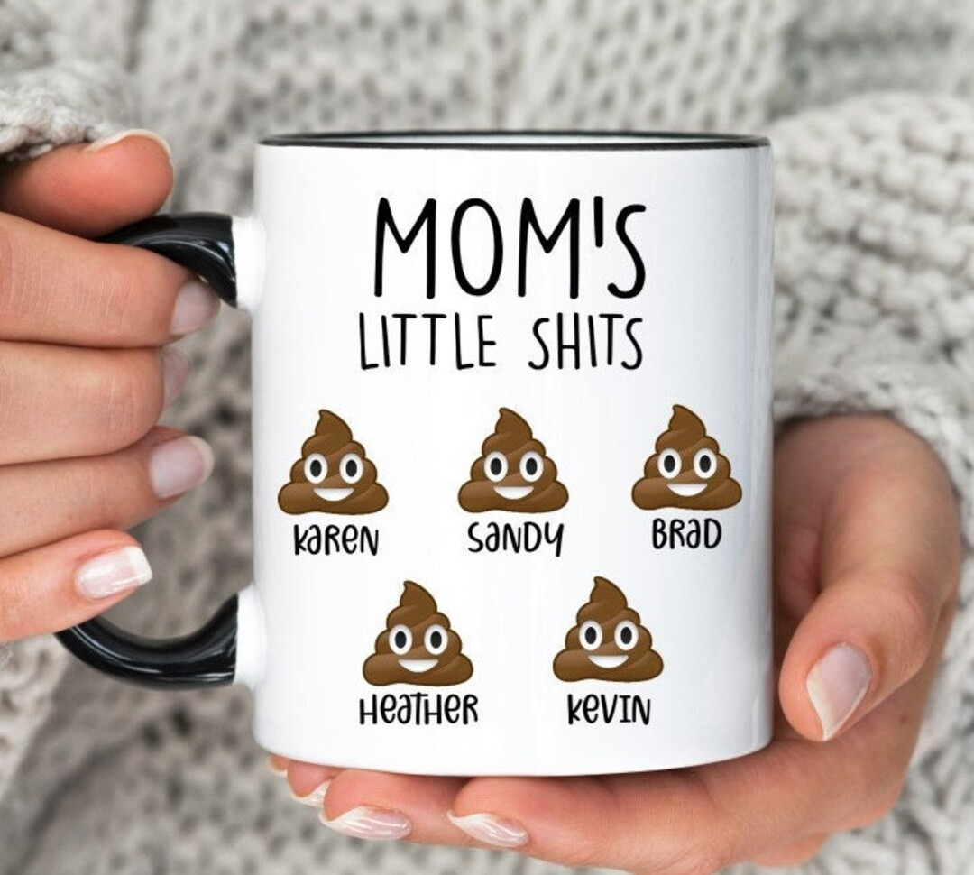 Mom's Little Shits Emoji Mug, Mother's Day Gift for Mom, Mom Mug, Personalized Funny Gift for Mom... | Etsy (US)