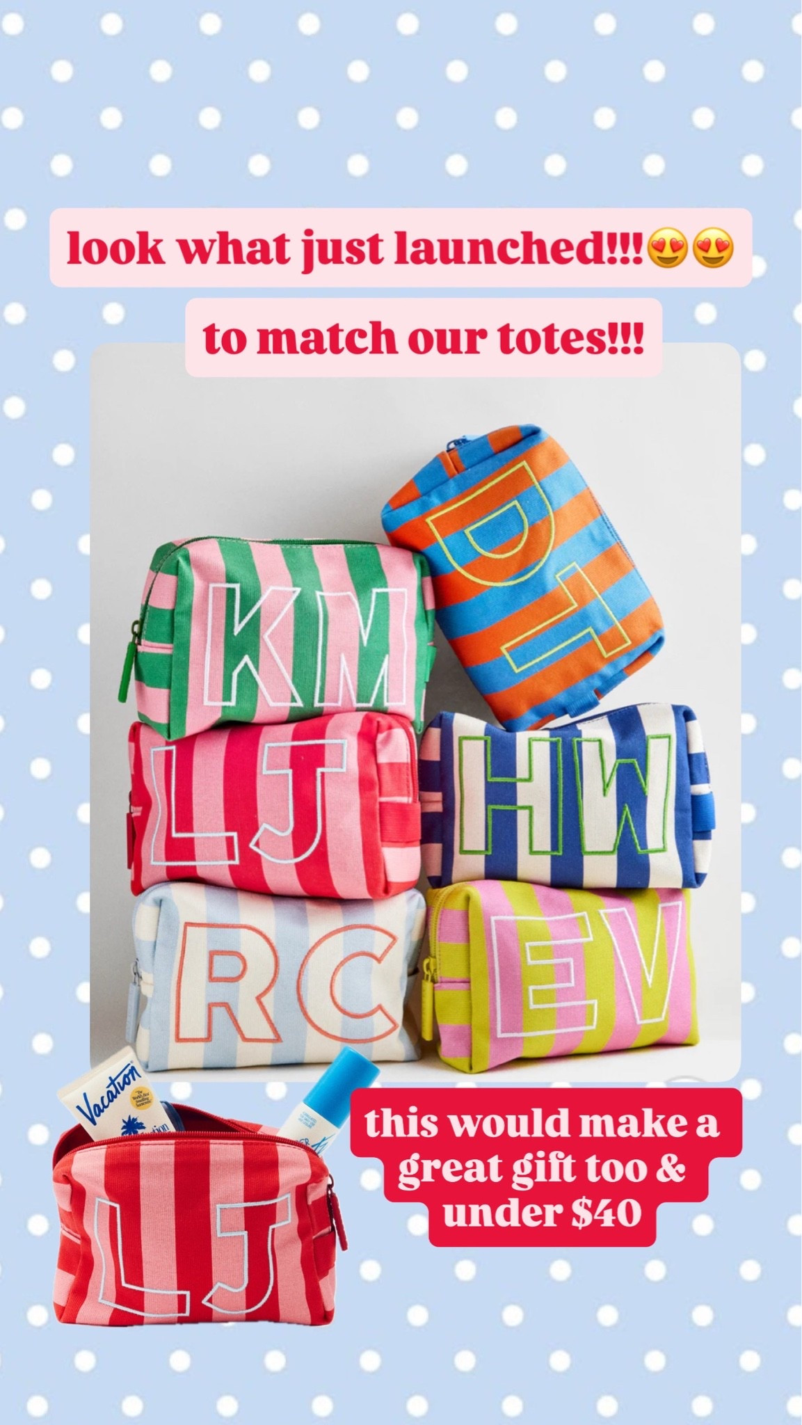New canvas custom toiletry bag/makeup bag just launched on bubble bar that match our canvas totes😍😍 under $40 ￼

#LTKmomlife #LTKdayinmylife #LTKSeasonal
