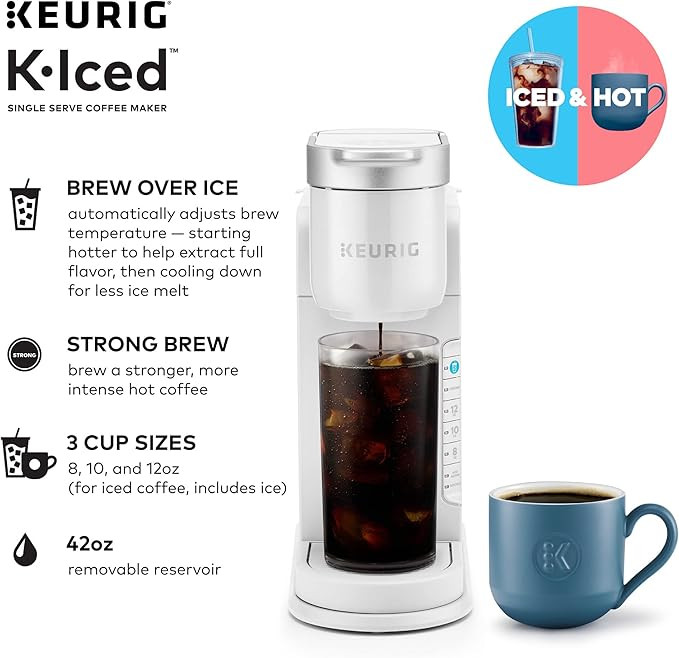 Keurig K-Iced Coffee Maker, Single Serve K-Cup Pod Iced Coffee Maker, With Hot and Cold Coffee Ca... | Amazon (US)