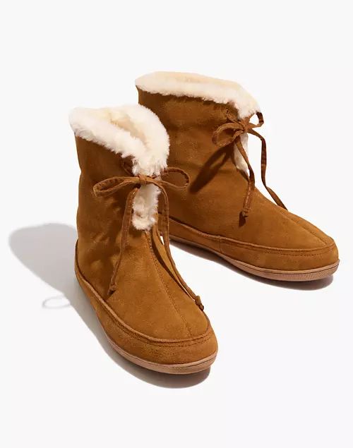 The Sherpa Bootie Slipper in Suede | Madewell