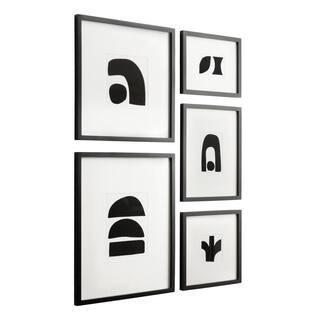 5-Piece Gallery Black Framed Abstract Art Set 21 in. x 17 in. | The Home Depot