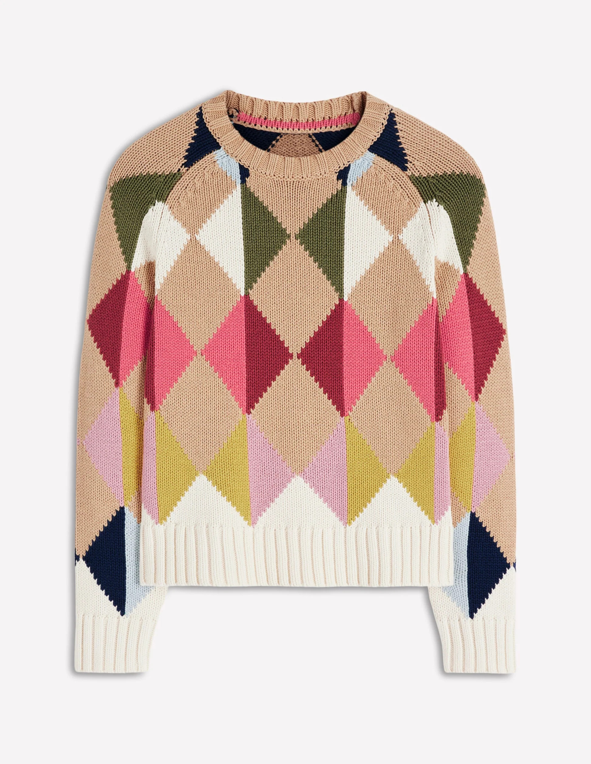 Camilla Cotton Argyle Sweater-Multi Argyle | Boden (US)