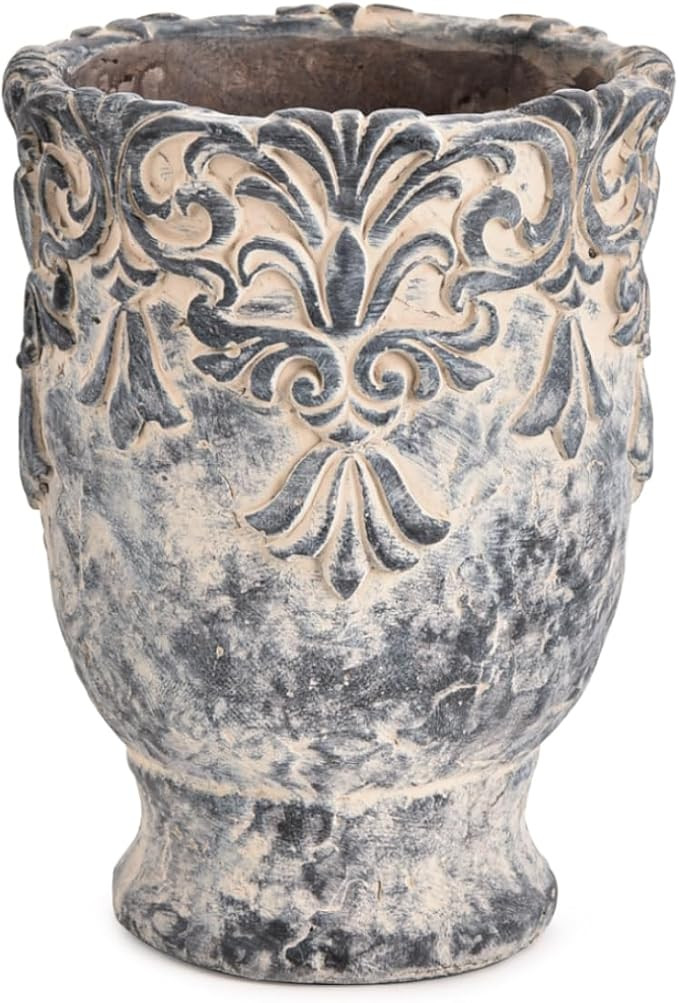 Sungmor 6.3 Inch Cement Plant Pot for Plants, Succulent Planter with Embossed Design, Vintage Con... | Amazon (US)