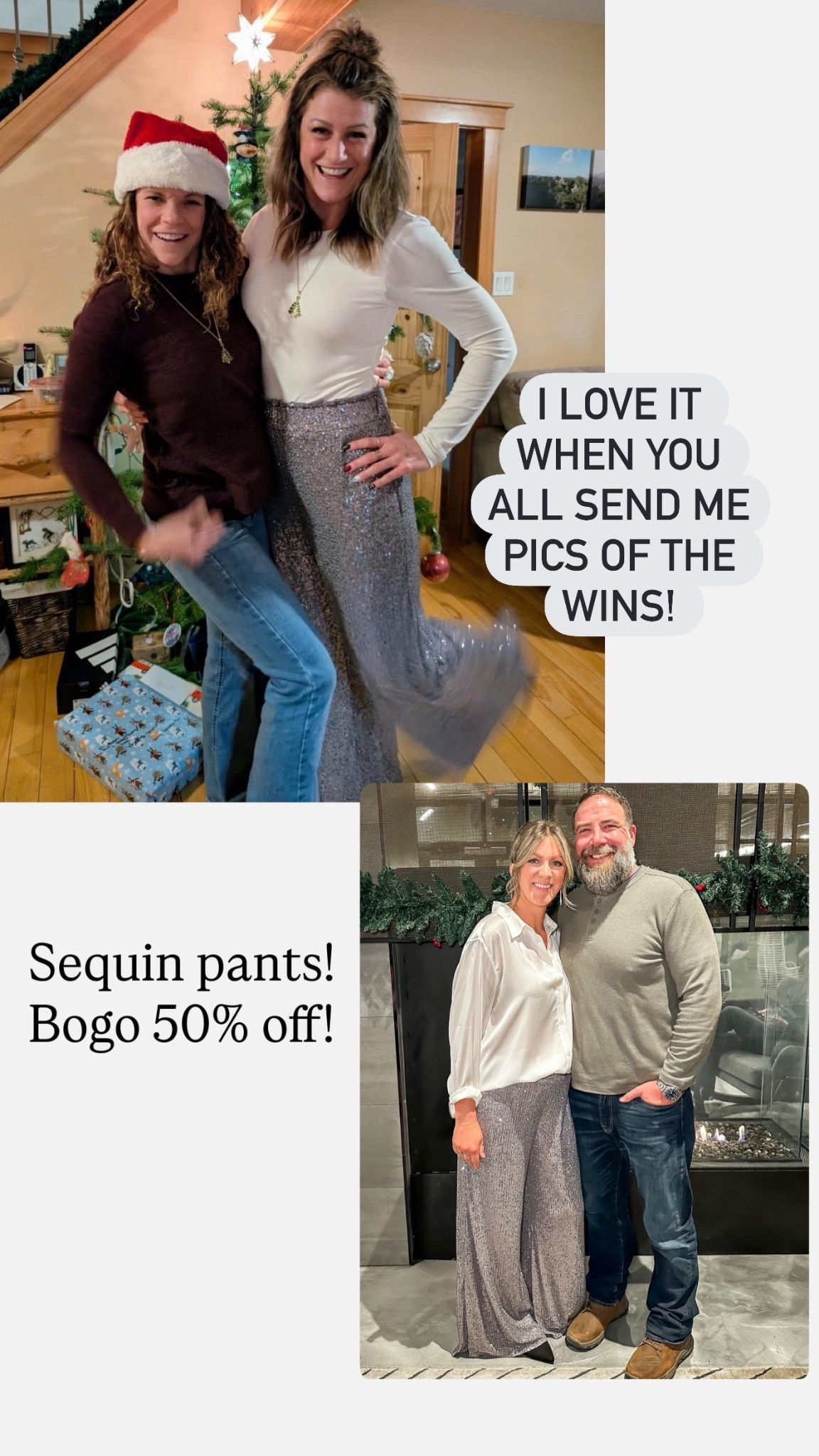 Sequin wide leg pants! Wearing a large (5’11” 34” inseam) 

#LTKTall #LTKOver40 #LTKHoliday