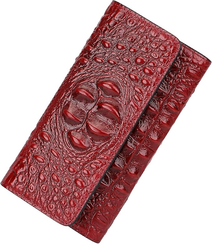 PIJUSHI Women Leather Wallet Embossed Crocodile Clutch Wallets for Women Card Holder Organizer (8... | Amazon (US)