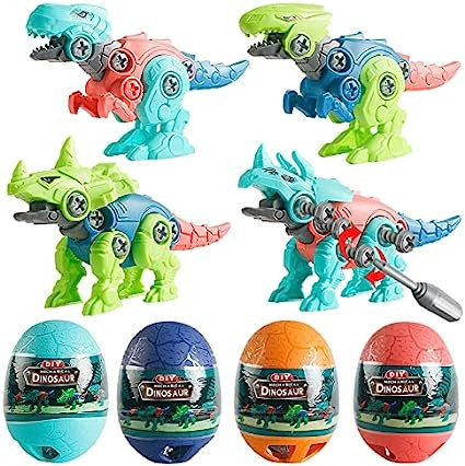BEIGUO 4 Pack Jumbo Dinosaur Eggs with Take Apart Dinosaur Toys Building Toys for Kids Boys Girls... | Amazon (US)