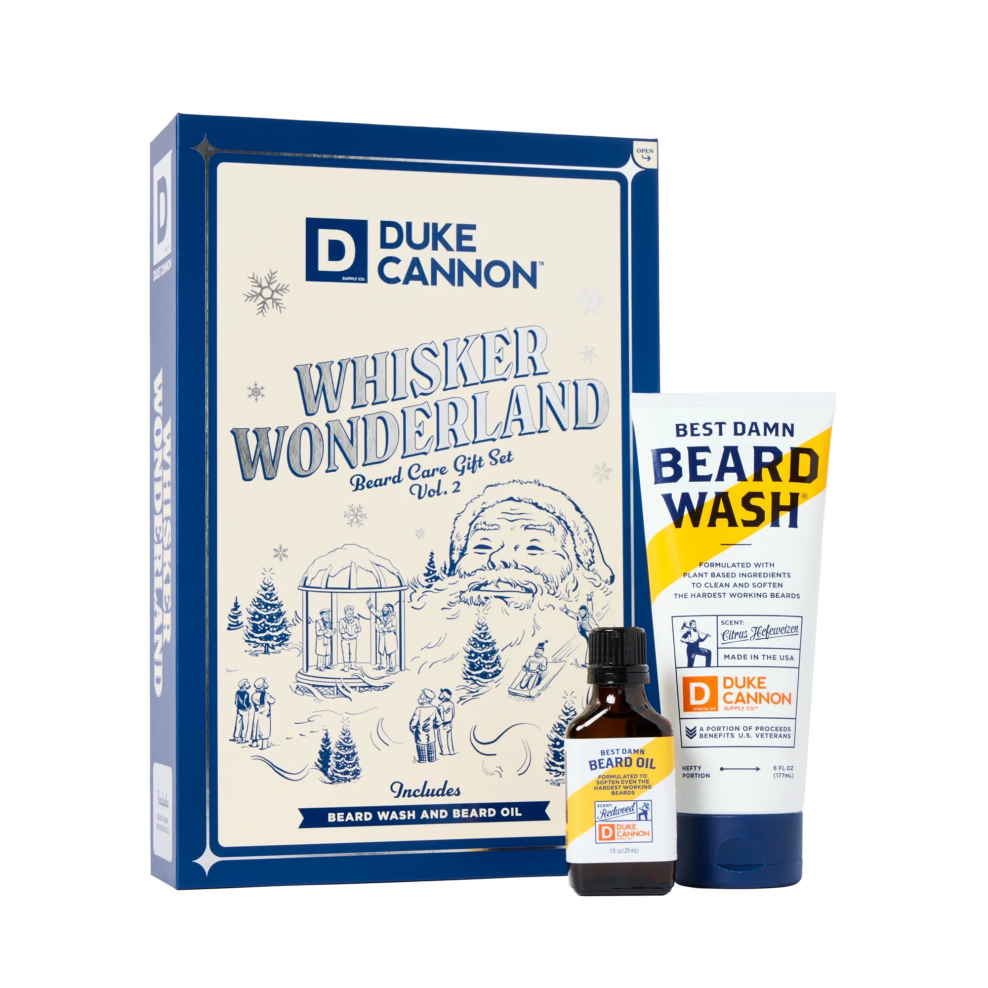 Duke Cannon Whisker Wonderland Men's Holiday Gift Set, Beard Wash and Beard Oil, 2 Pieces | Walmart (US)