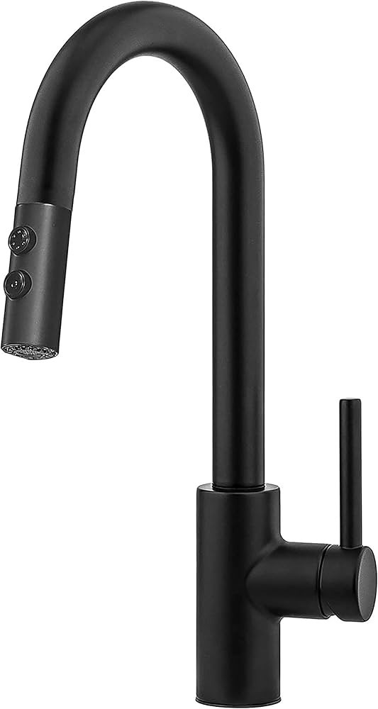 Black Kitchen Faucet, Kitchen Faucets with Pull Down Sprayer, KINFAUCETS Single Handle Pull Out K... | Amazon (US)