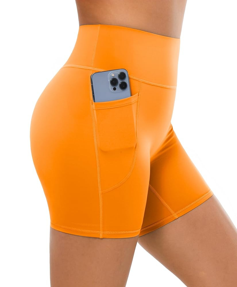 BRXL No Front Seam High Waist Women Biker Shorts 3"/5"/8" Buttery Soft with Pocket Spandex Workou... | Amazon (US)