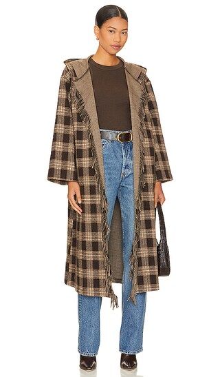 Dutton Plaid Coat in Brown Plaid | Revolve Clothing (Global)