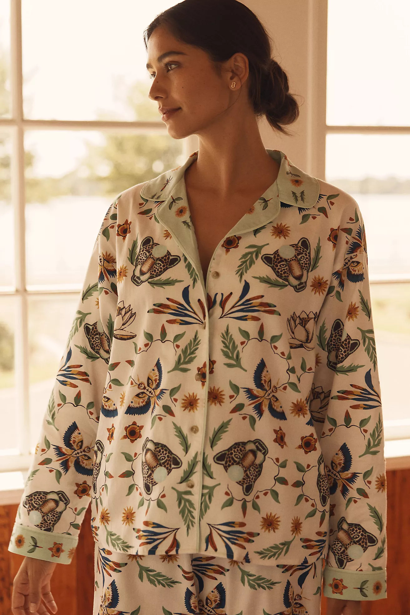 LyreBird Cloud Flannel Pajama Top | Anthropologie (US)