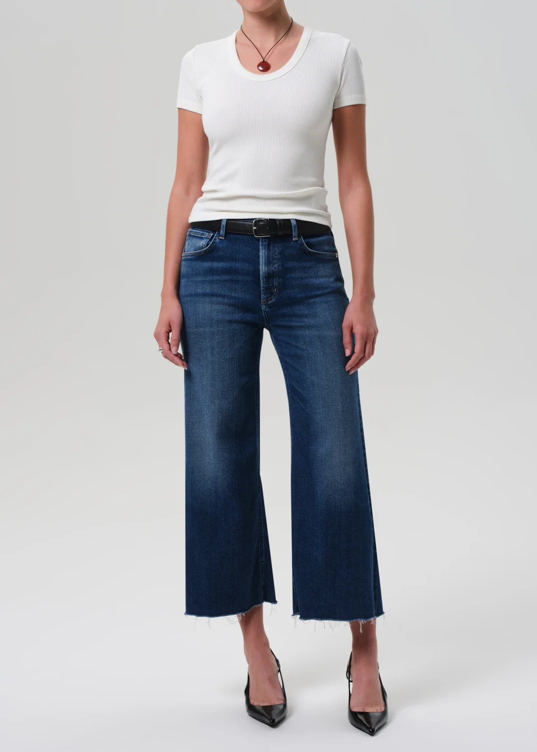 Lyra Wide Leg Crop Raw Hem in Augusta | Citizens of Humanity
