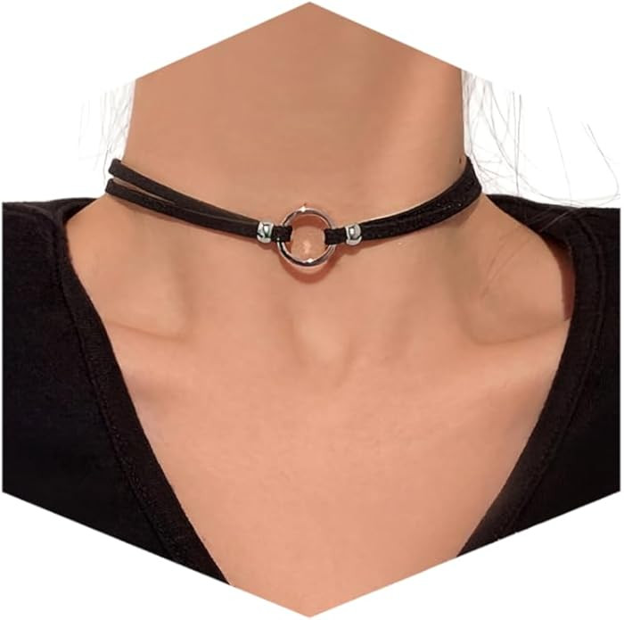 Fesciory Black Necklaces for Women, Adjustable Layered Velvet Leather Lace Collar Necklace, Goth ... | Amazon (US)