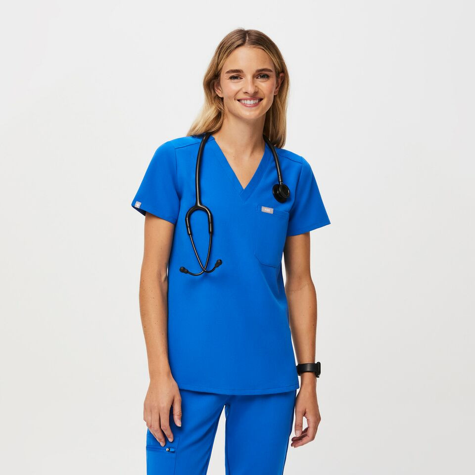 Women's Catarina One-Pocket Scrub Top™ - Royal Blue · FIGS | FIGS