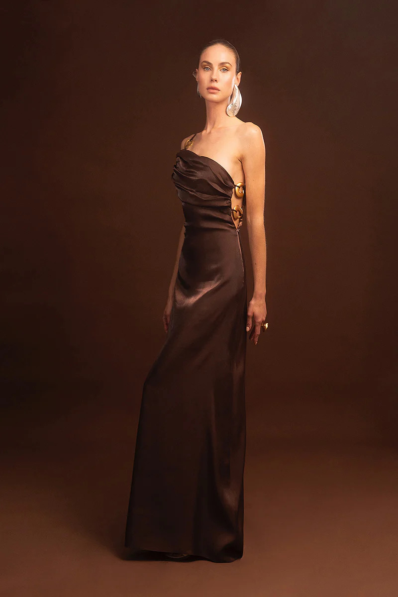 BACILICA DRESS IN BROWN | LAURA ESCOBAR | CULT MIA | CULT MIA UK LTD