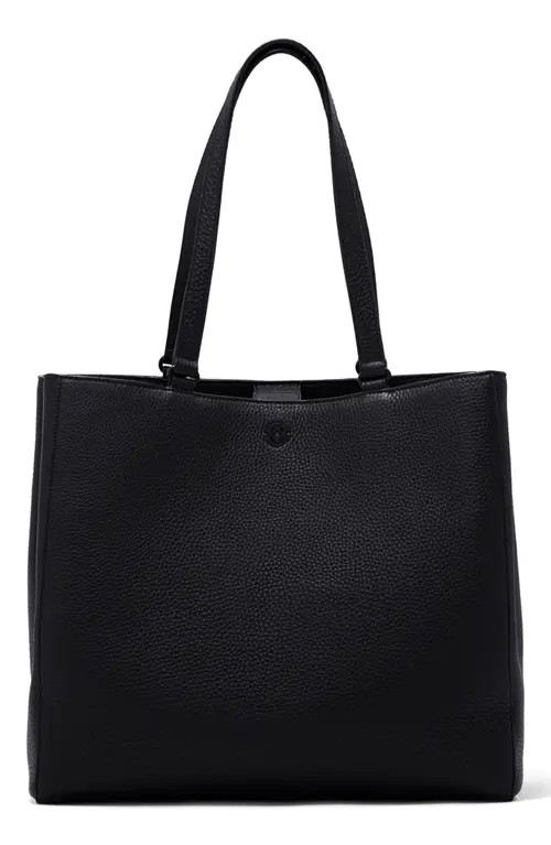 Dagne Dover Large Allyn Leather Tote in Onyx at Nordstrom | Nordstrom