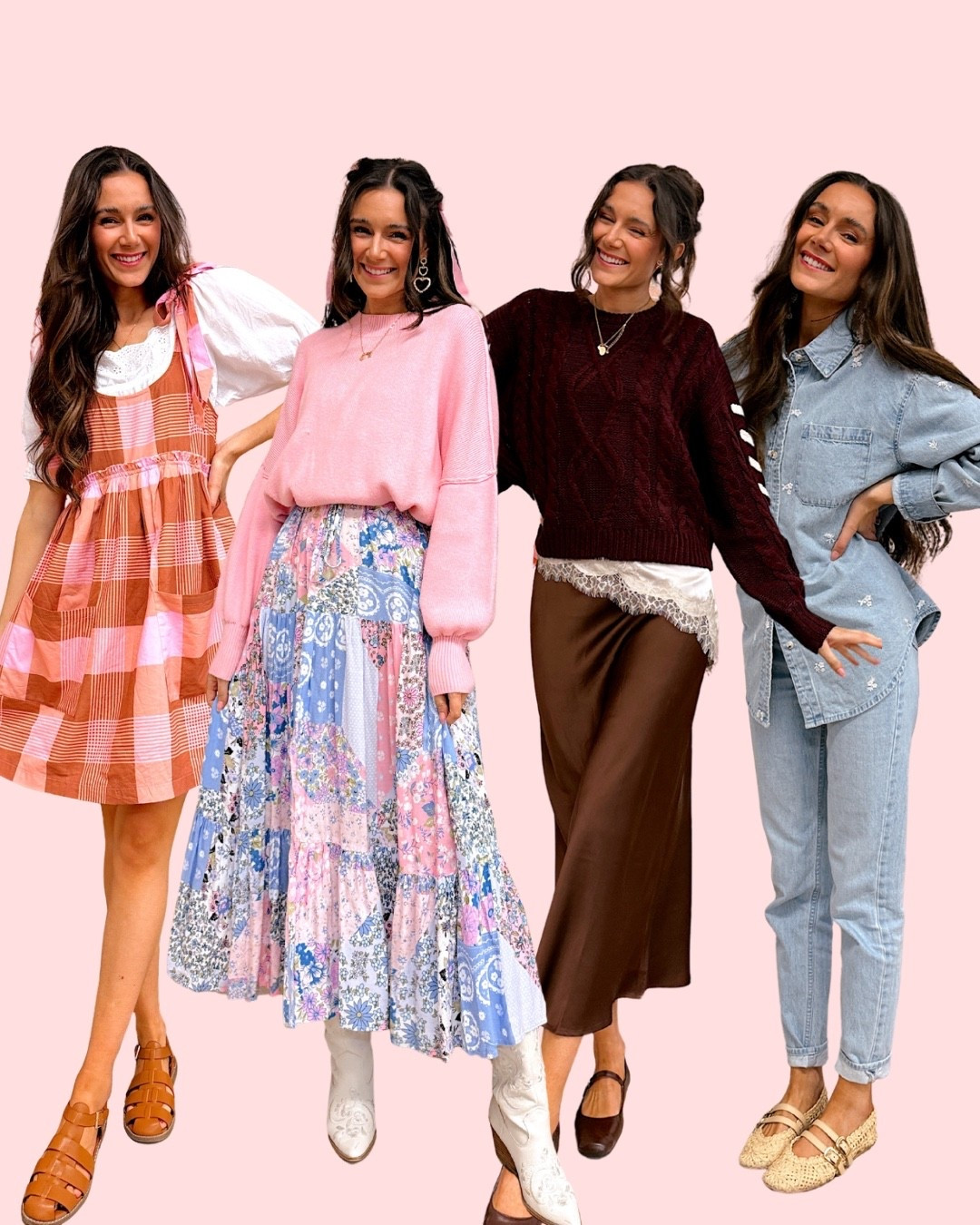 Teacher OOTW!
Monday: Amazon everything! Wearing small in the dress
Tuesday: Amazon dress! Wearing a small
Wednesday: Amazon skirt, Cider sweater and top (discount code: TEACHES15)
Thursday: Cider denim shirt wearing a M (discount code: TEACHES15), jeans unlinkabke 


#LTKValentine #LTKootd #LTKTall