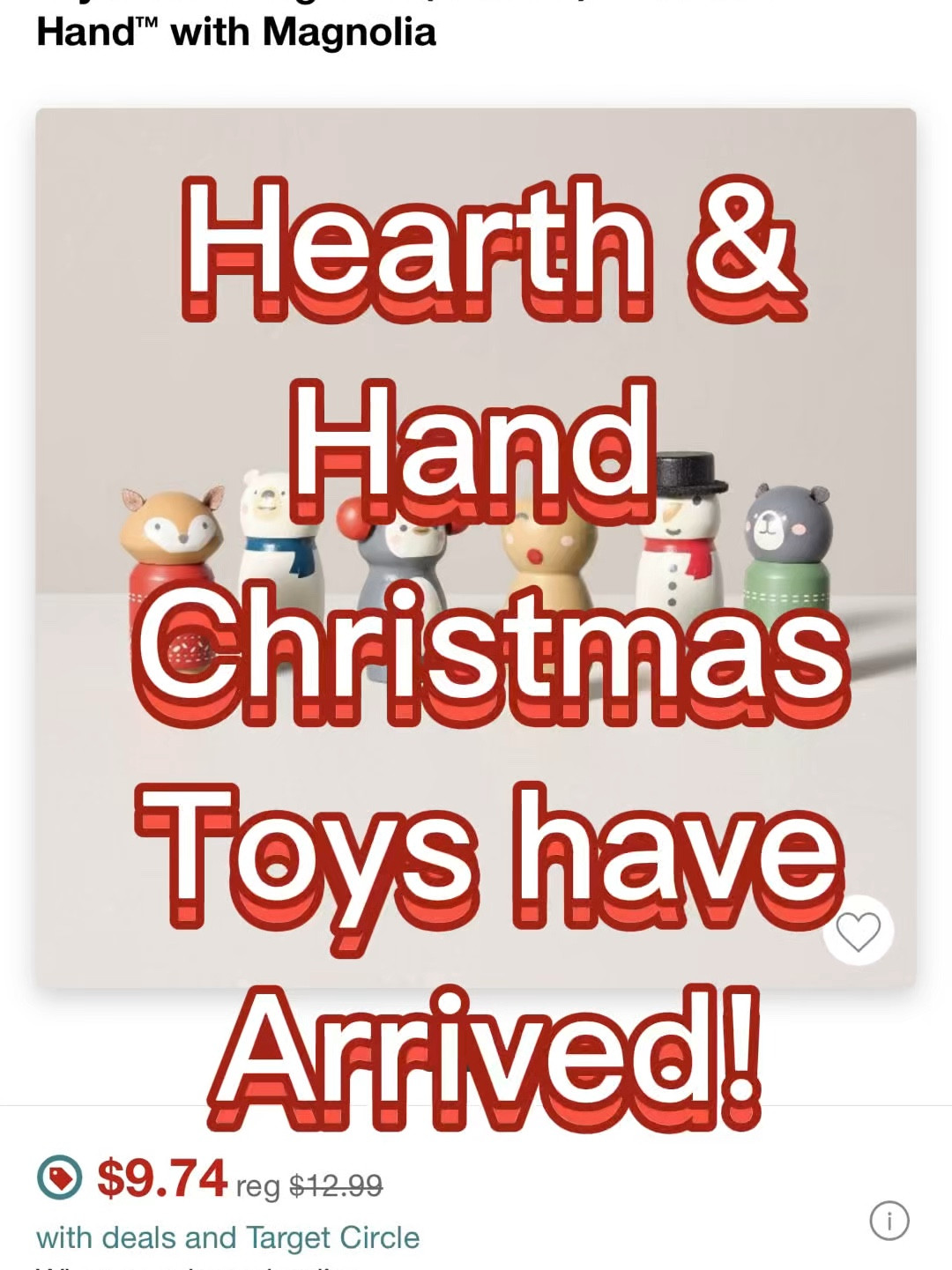 Hearth and hand has released their Christmas toys and they are 25% off today only! These sell out every single year better run! 

#LTKSeasonal #LTKxTarget #LTKSaleAlert