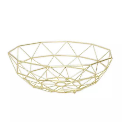 Home Collection 4.7-Inch Round Metal Fruit Basket in Yellow/Gold | Bed Bath & Beyond