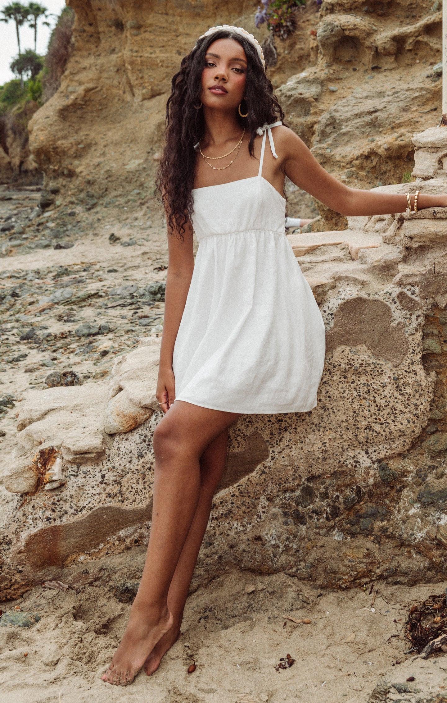 Gretchen Mini Dress ~ White Linen | Show Me Your Mumu