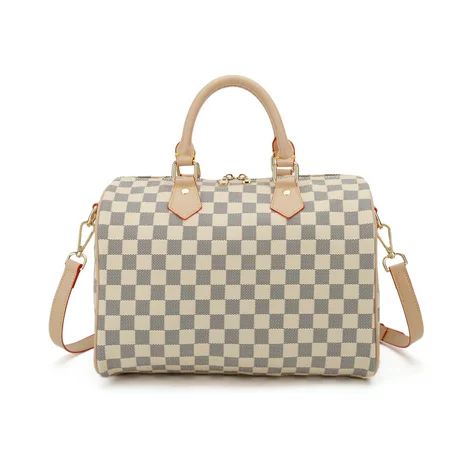 RICHPORTS Checkered Women Leather Purse Tote Bag Shoulder Handbags Fashion Ladies Purses Satchel Mes | Walmart (US)