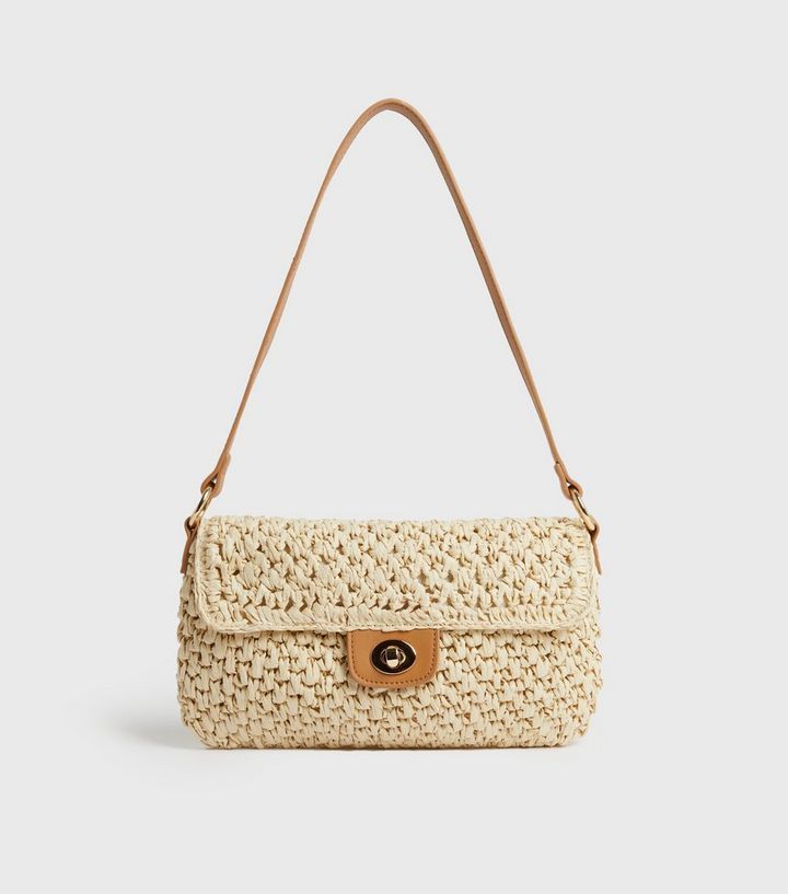 Stone Straw Effect Shoulder Bag
						
						Add to Saved Items
						Remove from Saved Items | New Look (UK)